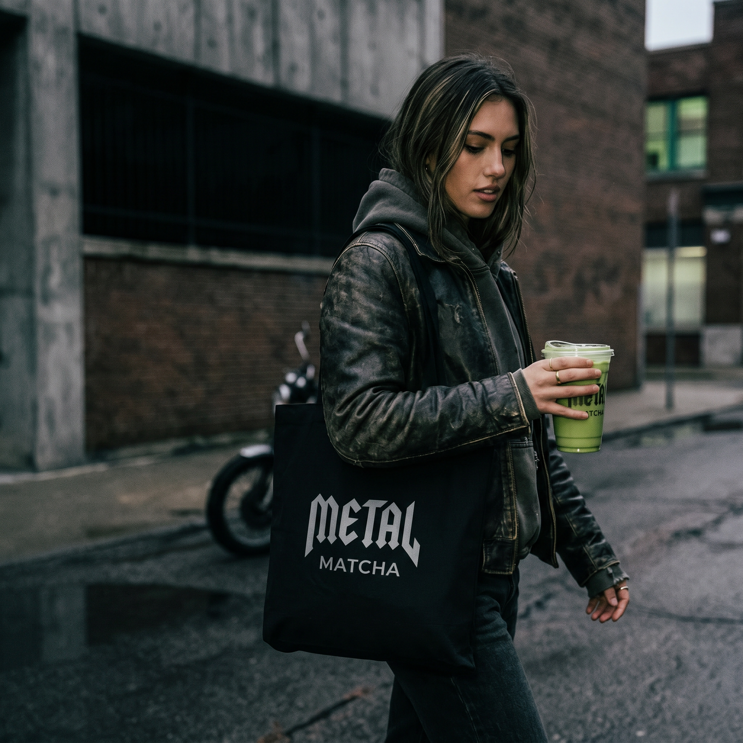 Metal Matcha Canvas Tote